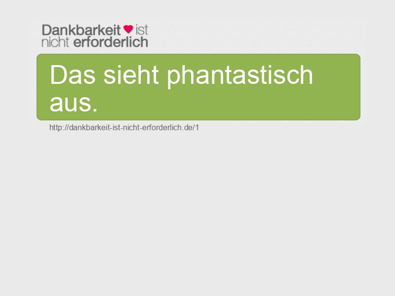 Das sieht phantastisch aus.