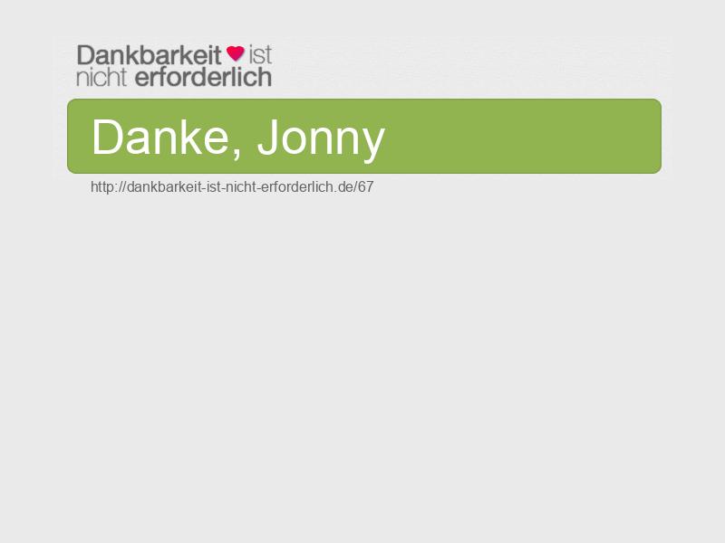 Danke, Jonny